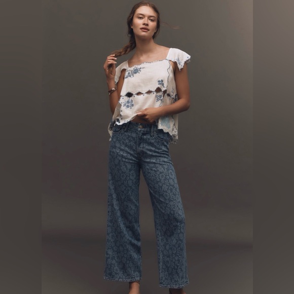 Good American Good Waist Palazzo High-Rise Crop Jeans size 4 - Picture 3 of 8